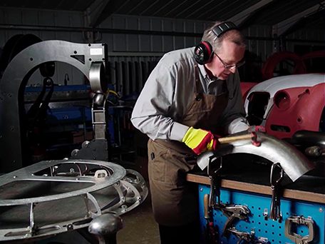 Planishing body panel